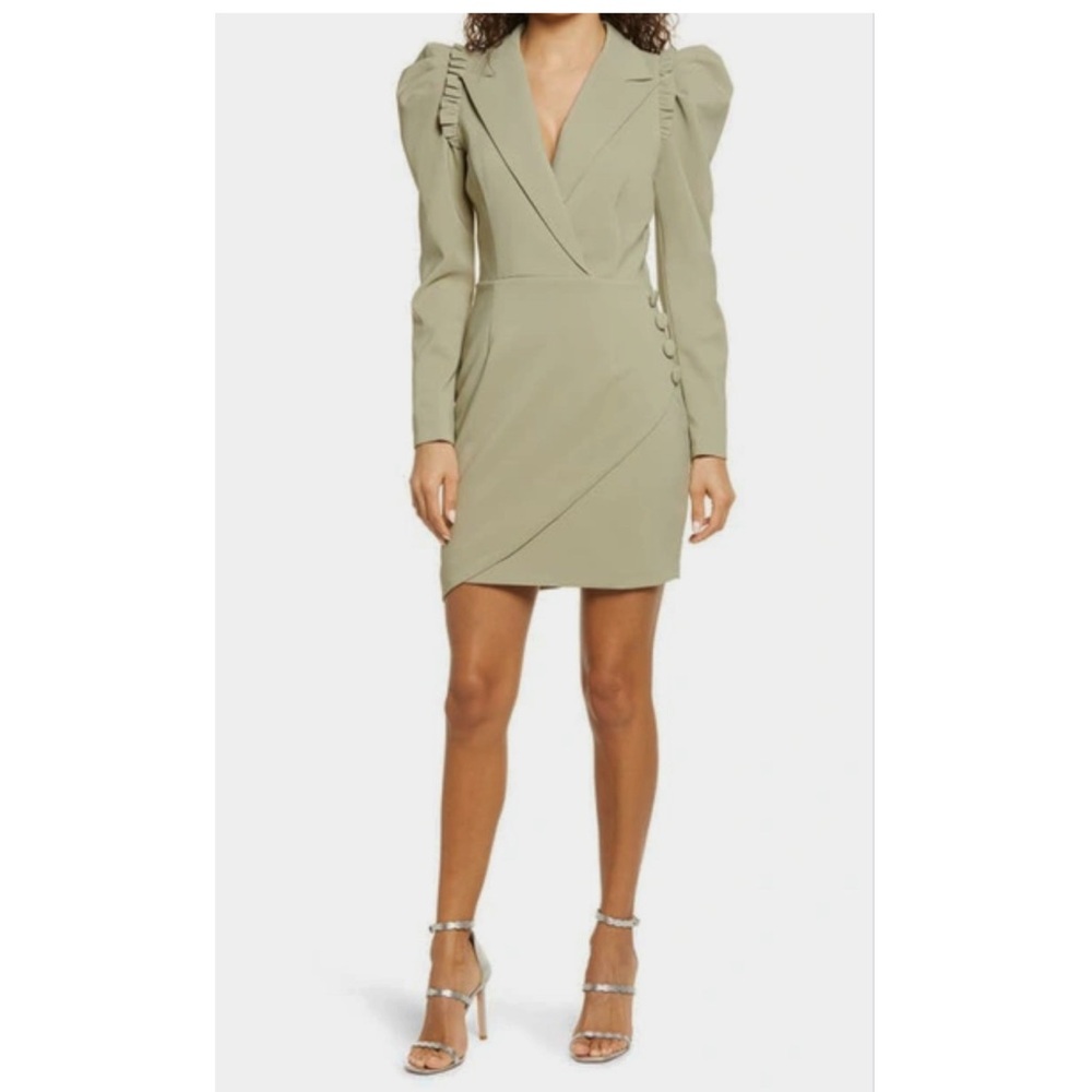 Lavish Alice Frill Detail Long Puff Sleeve Blazer
Dress In Sage Green Size: US 4